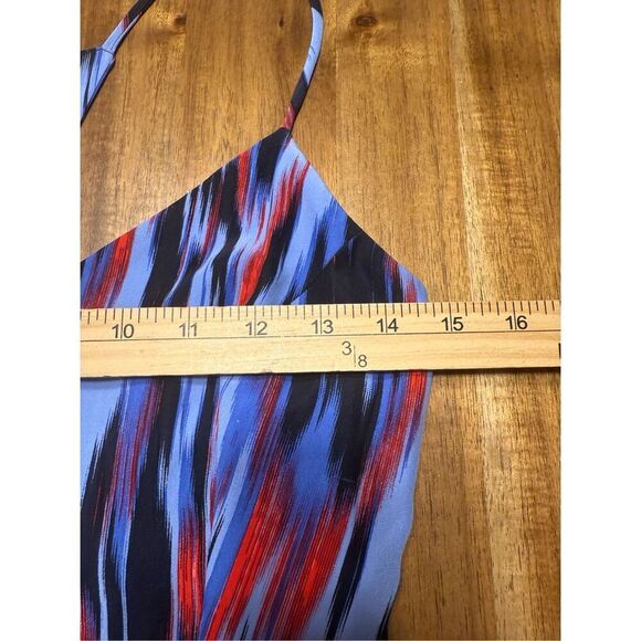 Parker Womens Silk Abstract Print V-Neck Maxi Dress Blue Red Size XS - Picture 5 of 5
